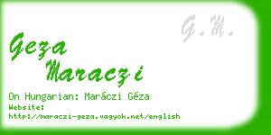 geza maraczi business card